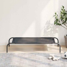 Cama de perro elevada negra textilene L