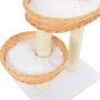 Rascador para gatos con poste de sisal madera natural de sauce