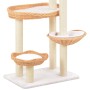 Rascador para gatos con poste de sisal madera natural de sauce