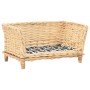 Cesta para perros con cojín sauce natural 50x33x30 cm