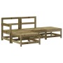 4-piece garden furniture set with impregnated pine wood cushions by vidaXL, Garden sets - Ref: Foro24-3186024, Price: 299,02 ...