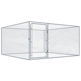 Perrera de exterior de acero galvanizado 2x2x1 m Perrera de exterior de acero galvanizado 2x2x1 m
