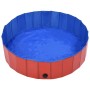 Piscina para perros plegable PVC rojo 120x30 cm