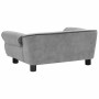 Sofá para perros felpa gris 72x45x30 cm