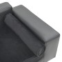 Sofá para perros felpa y cuero sintético gris 81x43x31 cm