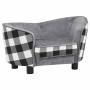 Sofá para perro felpa gris 68x38x38 cm