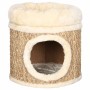 Casita para gatos de lujo con cojín hierba marina 33 cm