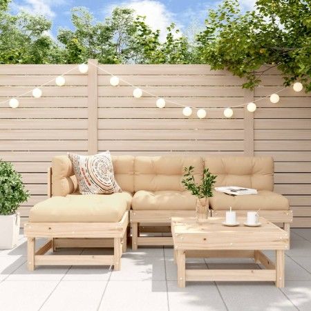 5-teiliges Gartenmöbel-Set und Massivholzkissen von vidaXL, Gartensets - Ref: Foro24-3186039, Preis: 384,42 €, Rabatt: %