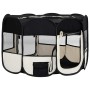 Parque de perros plegable y bolsa transporte negro 125x125x61cm