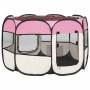 Parque de perros plegable bolsa de transporte rosa 90x90x58 cm