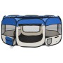 Parque de perros plegable y bolsa transporte azul 145x145x61cm