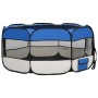 Parque de perros plegable y bolsa transporte azul 145x145x61cm