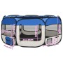 Parque de perros plegable y bolsa transporte azul 145x145x61cm