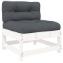 5-teiliges Gartenmöbel-Set und weiße Massivholzkissen von vidaXL, Gartensets - Ref: Foro24-3186047, Preis: 404,66 €, Rabatt: %