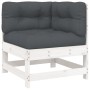 5-teiliges Gartenmöbel-Set und weiße Massivholzkissen von vidaXL, Gartensets - Ref: Foro24-3186047, Preis: 404,66 €, Rabatt: %