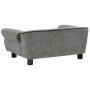 Sofá para perros felpa gris oscuro 72x45x30 cm