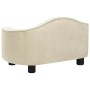 Sofá para perros felpa crema 67x47x36 cm