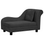 Sofá para perros con almohada negro felpa 83x44x44 cm