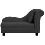 Sofá para perros con almohada negro felpa 83x44x44 cm