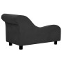 Sofá para perros con almohada negro felpa 83x44x44 cm