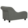 Sofá para perros con almohada gris oscuro felpa 83x44x44 cm