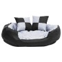 Cojín para perro reversible y lavable gris y negro 85x70x20 cm