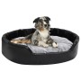 Cama para perros felpa y cuero sintético negro gris 90x79x20 cm en Camas para perros | Comprar online en Foro24