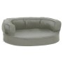 Colchón para cama de perro ergonómico aspecto lino gris 60x42cm