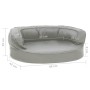 Colchón para cama de perro ergonómico aspecto lino gris 60x42cm