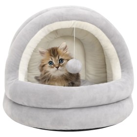 Cama para gatos color crema y gris 40x40x35 cm