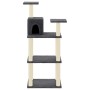 Rascador para gatos con postes de sisal gris oscuro 118,5 cm