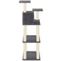 Rascador para gatos con postes de sisal gris oscuro 118,5 cm