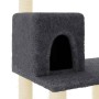 Rascador para gatos con postes de sisal gris oscuro 118,5 cm
