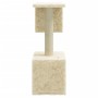 Rascador para gatos con postes de sisal 60 cm crema