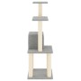 Rascador para gatos con postes de sisal gris claro 105 cm