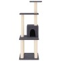Rascador para gatos con postes de sisal gris oscuro 105 cm