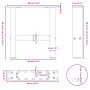 Patas para mesa de centro negras (2 unidades, 40 x 30-31 cm