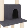 Rascador para gatos con postes de sisal gris oscuro 105 cm