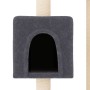 Rascador para gatos con postes de sisal gris oscuro 104 cm