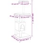 Rascador para gatos con postes de sisal gris oscuro 104 cm