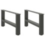 Patas para mesa de centro antracita (2 unidades, 60 x 30-31 cm