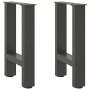 Patas para mesa de centro antracita (2 unidades, 28 x 42-43 cm