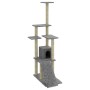 Rascador para gatos con postes de sisal gris claro 155 cm