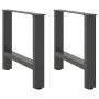Patas para mesa de centro antracita (2 unidades, 60 x 42-43 cm