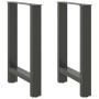 Patas para mesa de comedor antracita (2 unidades, 50 x 72-73