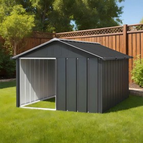 Casa perros acero galvanizado gris antracita 116,5x153x81,5 cm Casa perros acero galvanizado gris antracita 116,5x153x81,5 cm