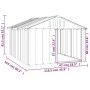 Casa perros acero galvanizado gris antracita 116,5x153x81,5 cm