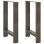Patas para mesa de comedor de acero natural (2 unidades, 60 x