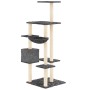 Rascador para gatos con postes de sisal gris oscuro 142 cm