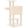 Rascador para gatos con postes de sisal crema 108,5 cm